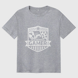 Футболка оверсайз мужская Old gamer badge, цвет: меланж