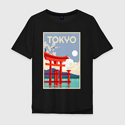 Футболка оверсайз мужская Tokyo - japan, цвет: черный