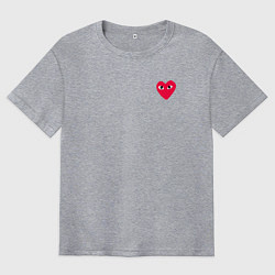 Мужская футболка оверсайз Сердце с глазами