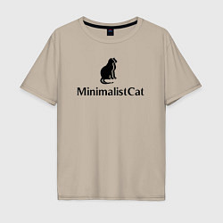 Футболка оверсайз мужская Коты MinimalistCat, цвет: миндальный