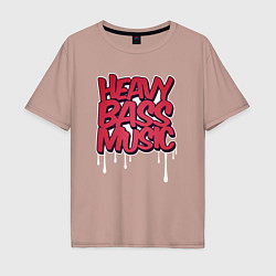 Мужская футболка оверсайз Heavy bass music