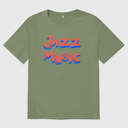 Мужская футболка оверсайз Music jazz