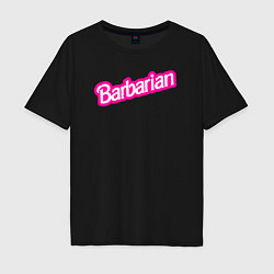 Футболка оверсайз мужская Барби варвар - барбариан, цвет: черный