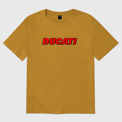 Футболка оверсайз мужская Ducati - красный градиент, цвет: горчичный