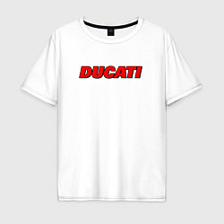 Мужская футболка оверсайз Ducati - красный градиент