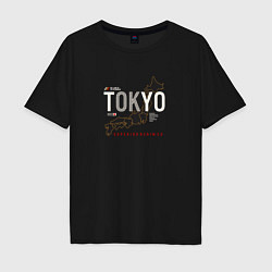 Футболка оверсайз мужская Tokyo Japan map, цвет: черный