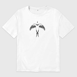 Футболка оверсайз мужская Птица в египетском стиле, цвет: белый