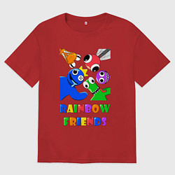 Мужская футболка оверсайз Rainbow Friends персонажи