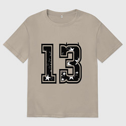 Футболка оверсайз мужская Год рождения номер регион 13, цвет: миндальный