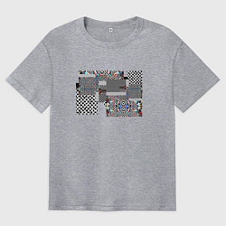 Футболка оверсайз мужская Абстрактные блоки, цвет: меланж