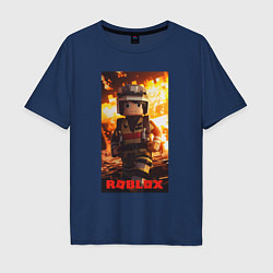 Мужская футболка оверсайз Пожарный роблокс