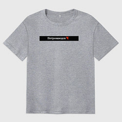 Футболка оверсайз мужская Петрозаводск города России, цвет: меланж