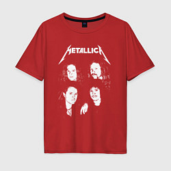 Футболка оверсайз мужская Metallica band, цвет: красный