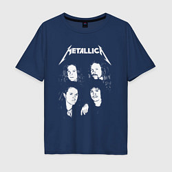 Футболка оверсайз мужская Metallica band, цвет: тёмно-синий