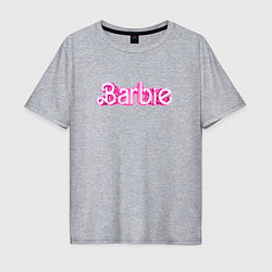 Футболка оверсайз мужская Барби - Фильм Логотип, цвет: меланж
