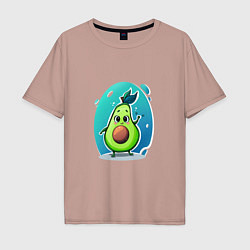 Футболка оверсайз мужская Cute avocado, цвет: пыльно-розовый