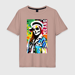 Мужская футболка оверсайз Skeleton fashionista - Milano - pop art