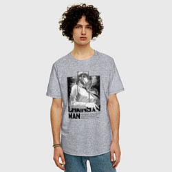 Футболка оверсайз мужская Макима биография, цвет: меланж — фото 2