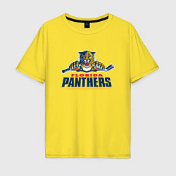 Футболка оверсайз мужская Florida panthers - hockey team, цвет: желтый