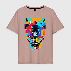 Мужская футболка оверсайз Funny skull - pop art