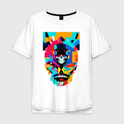 Мужская футболка оверсайз Funny skull - pop art