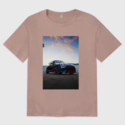 Мужская футболка оверсайз Авто на фоне неба