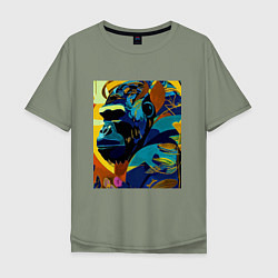 Мужская футболка оверсайз Лесная горилла