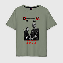 Футболка оверсайз мужская Depeche Mode 2023 Memento Mori - Dave & Martin 03, цвет: авокадо