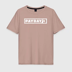 Футболка оверсайз мужская Payday 3 logo, цвет: пыльно-розовый