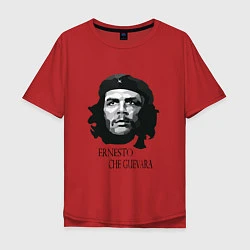 Футболка оверсайз мужская Че Гевара черно белое, цвет: красный
