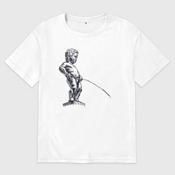 Мужская футболка оверсайз Писающий мальчик