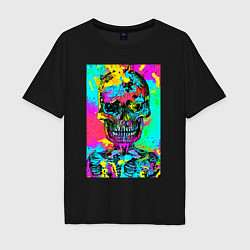 Мужская футболка оверсайз Cool skull - pop art - vogue