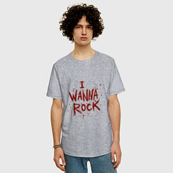 Футболка оверсайз мужская I Wanna Rock - Я хочу зажигать, цвет: меланж — фото 2