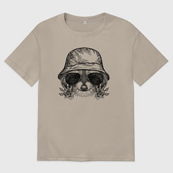 Мужская футболка оверсайз Енот на стиле