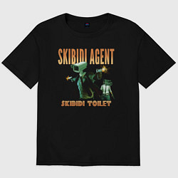 Футболка оверсайз мужская Skibidi toilet agent, цвет: черный