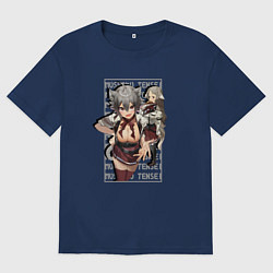 Мужская футболка оверсайз Риния и Пурсена - Реинкарнация безработного