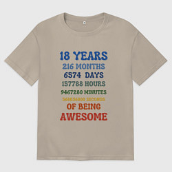 Мужская футболка оверсайз 18 лет в месяцах - днях - часах - минутах - секунд