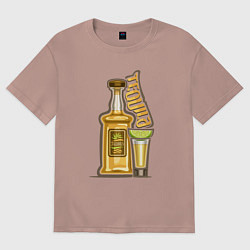 Мужская футболка оверсайз Текила с лаймом