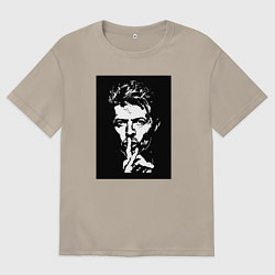 Футболка оверсайз мужская David Bowie - Silence, цвет: миндальный