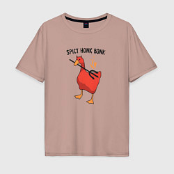 Мужская футболка оверсайз Spicy honk bonk - Untitled Goose Game
