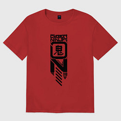 Футболка оверсайз мужская Cyber ninja, цвет: красный