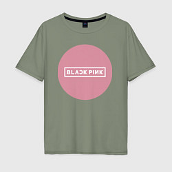 Футболка оверсайз мужская Black pink - emblem - group, цвет: авокадо