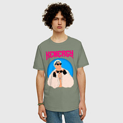 Футболка оверсайз мужская Кен и Барби, цвет: авокадо — фото 2