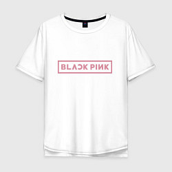 Мужская футболка оверсайз Black pink - logotype - South Korea