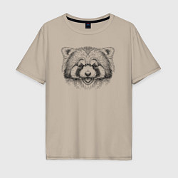 Мужская футболка оверсайз Морда рыжей панды