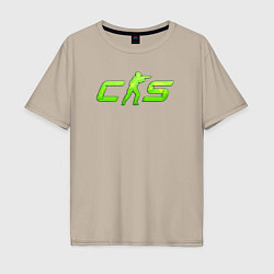 Мужская футболка оверсайз CS2 green logo