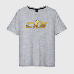 Футболка оверсайз мужская CS 2 gold logo, цвет: меланж