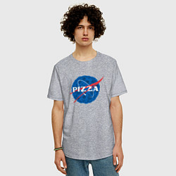 Футболка оверсайз мужская Pizza x NASA, цвет: меланж — фото 2
