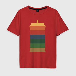 Футболка оверсайз мужская Color tardis, цвет: красный