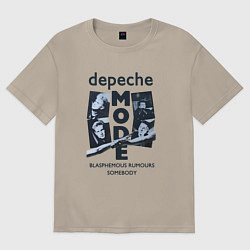 Футболка оверсайз мужская Depeche Mode - Blasphemous rumours somebody, цвет: миндальный